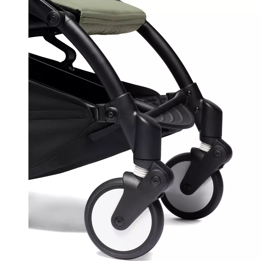 BABYZEN Kinderwagen YOYO2 6+ White mit Textilset Olive und Backpack YOYO Black