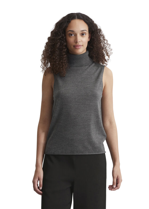 Marc O’Polo Wool Pullover sleeveless, turtleneck Deep grey melange
