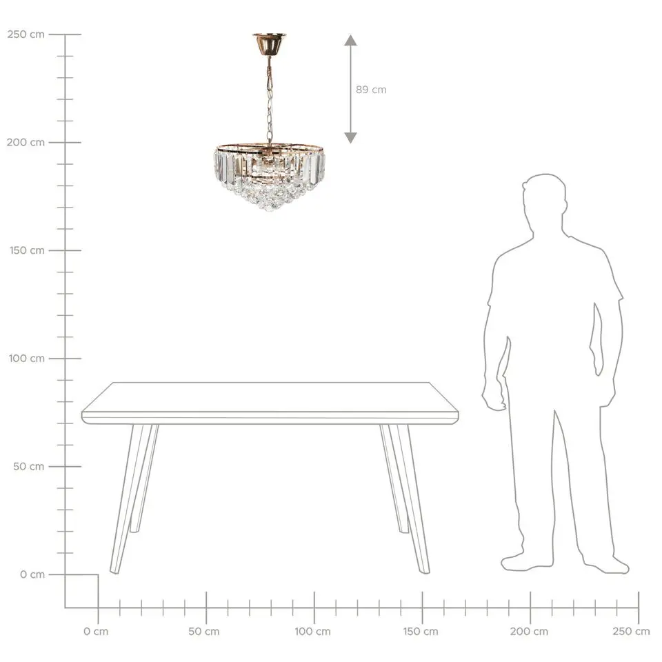 ACHEIRO - Kroonluchter - Goud - ⌀ 49 cm - Kristal