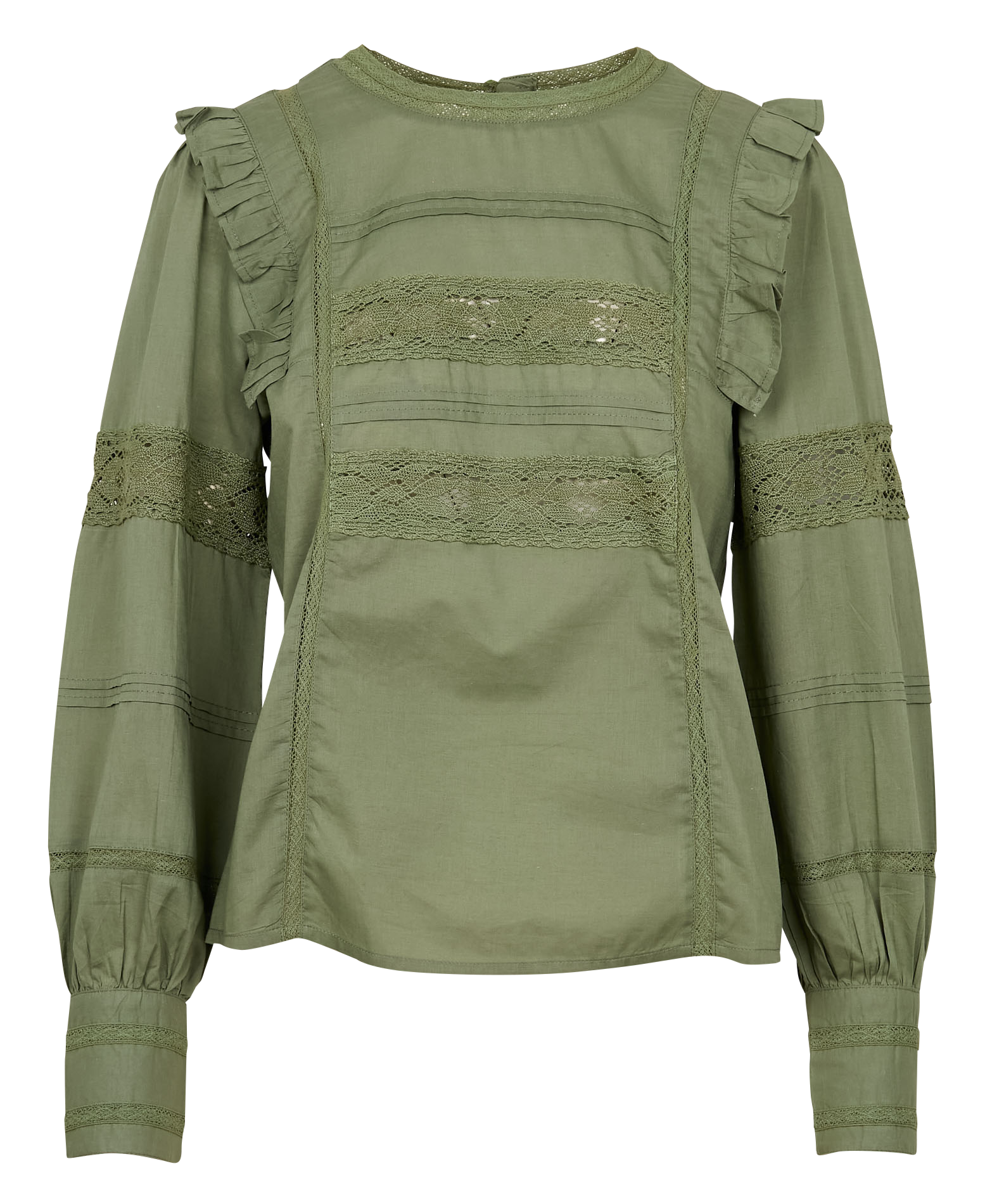 LEA - Blouse col rond en coton| Kaki