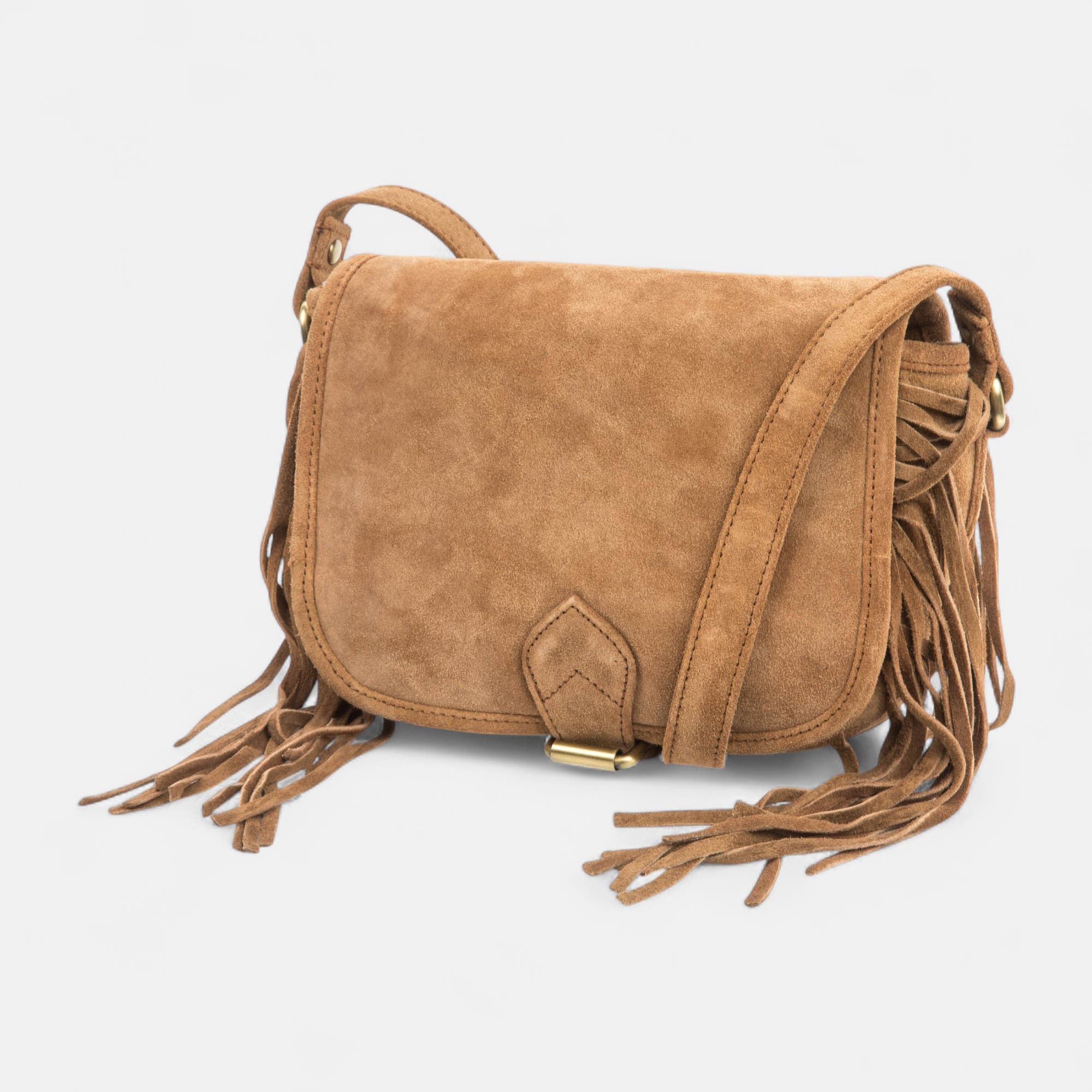 Sac bandoulière en cuir cognac