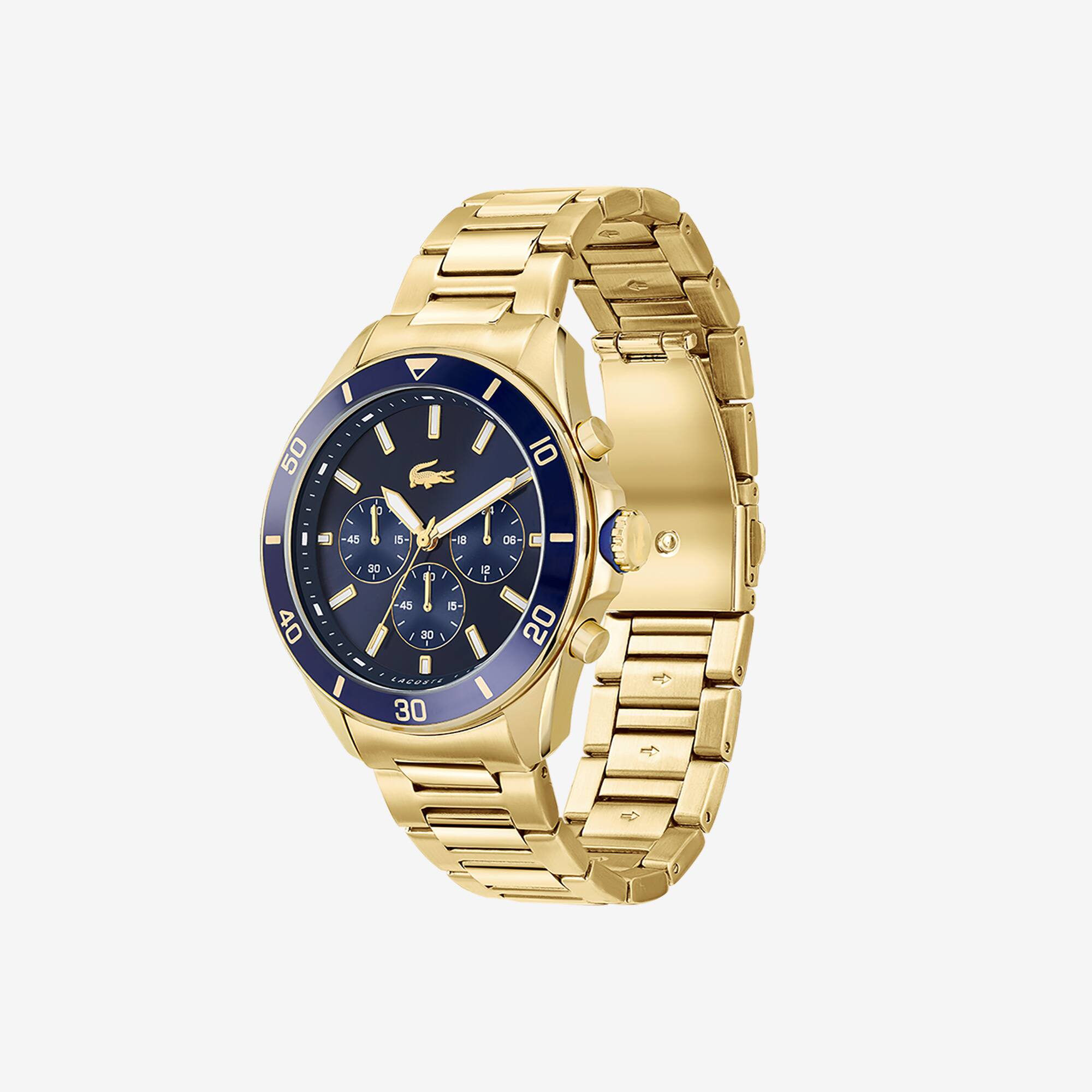 Tiebreaker Chronograph - Blau mit vergoldetem Armband Uhren - Weiss - Lacoste - Herren