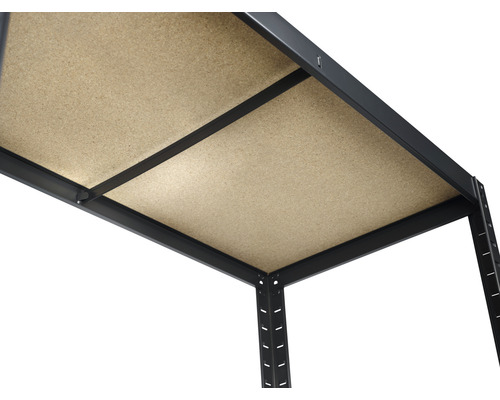 Robuuste stellingkast Strong 175, matzwart, 176x90x45 cm, 5 houten planken, draagvermogen 875 kg