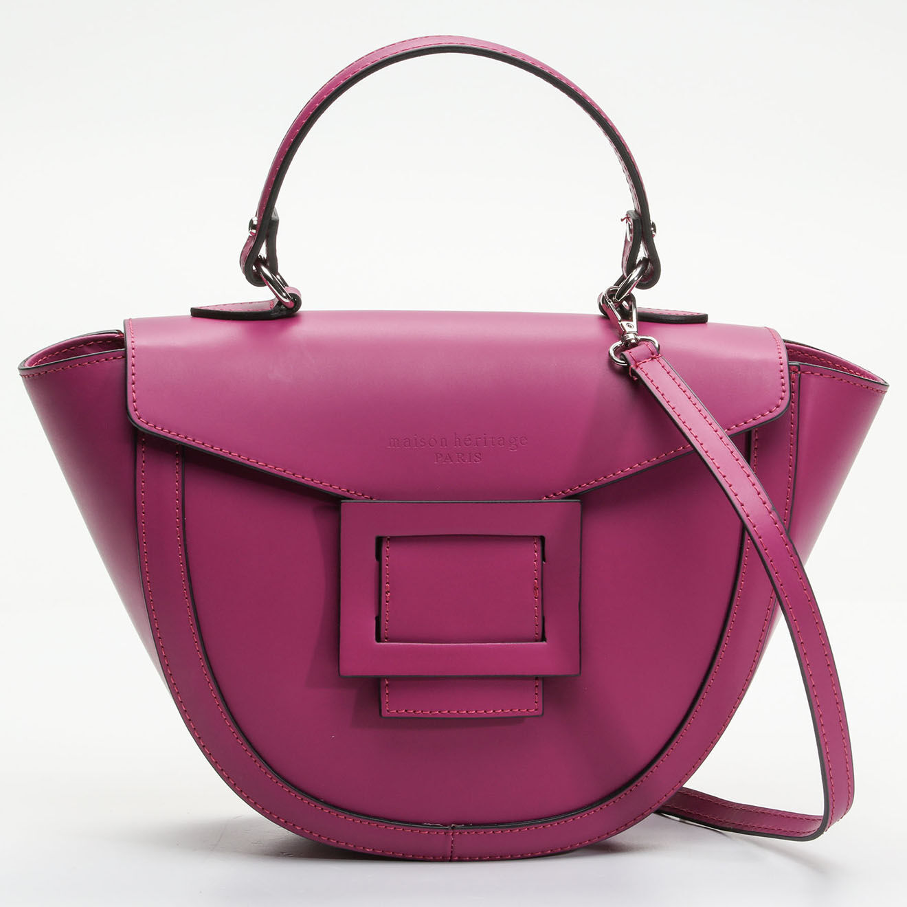 Maison Héritage Sac à main en Cuir Votti violet  -  28x21x9 cm