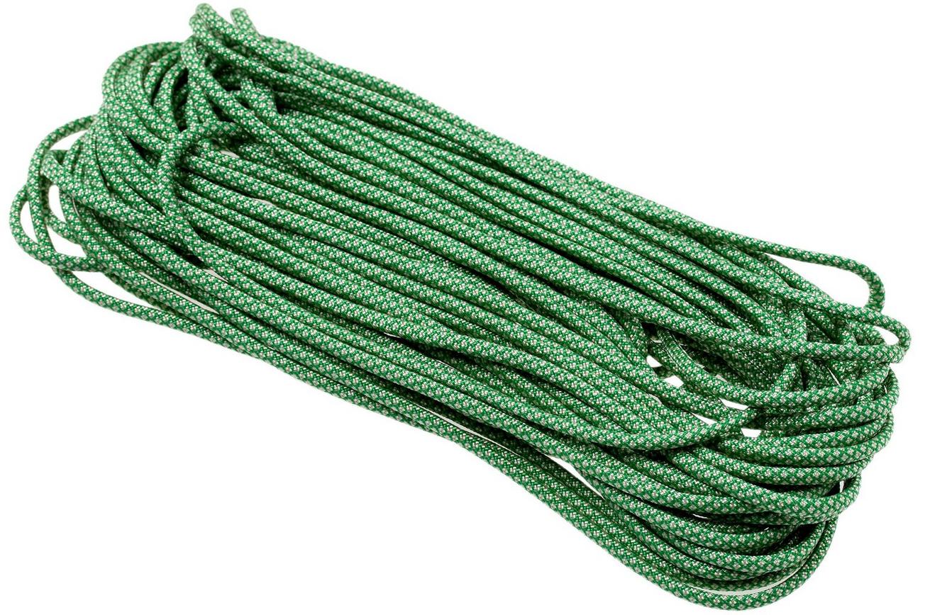 Knivesandtools 550 paracord type III kleur: kelly green with cream diamonds - 50 ft (15,24 meter)