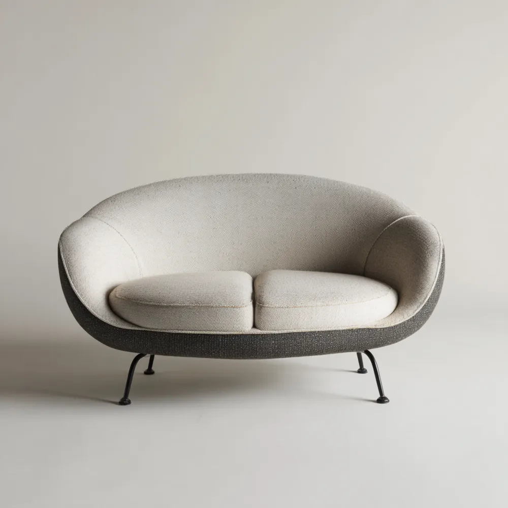 2-Sitzer-Sofa Stoffbezug 150x85x75 cm – Creme/Dunkelgrau – Skandinavisches Design