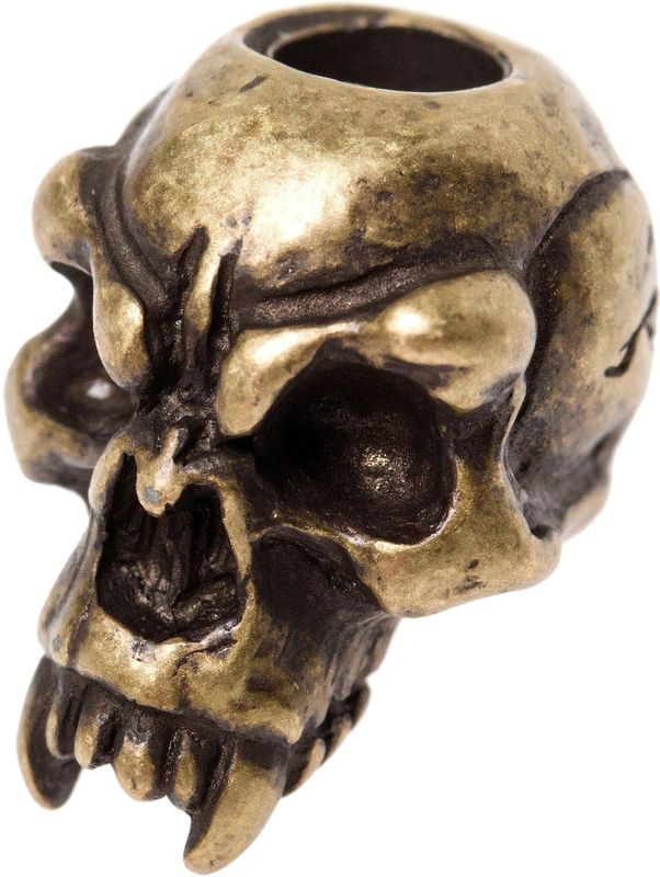 Schmuckatelli Fang Skull Bead Black Roman Brass Oxidized