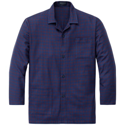 Herrenpyjama Flanell gemustert, Blau