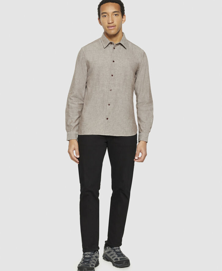 Knowledge Cotton Apparel Regular fit heavy twill flannel shirt - GOTS/Vegan Demitasse (brown)