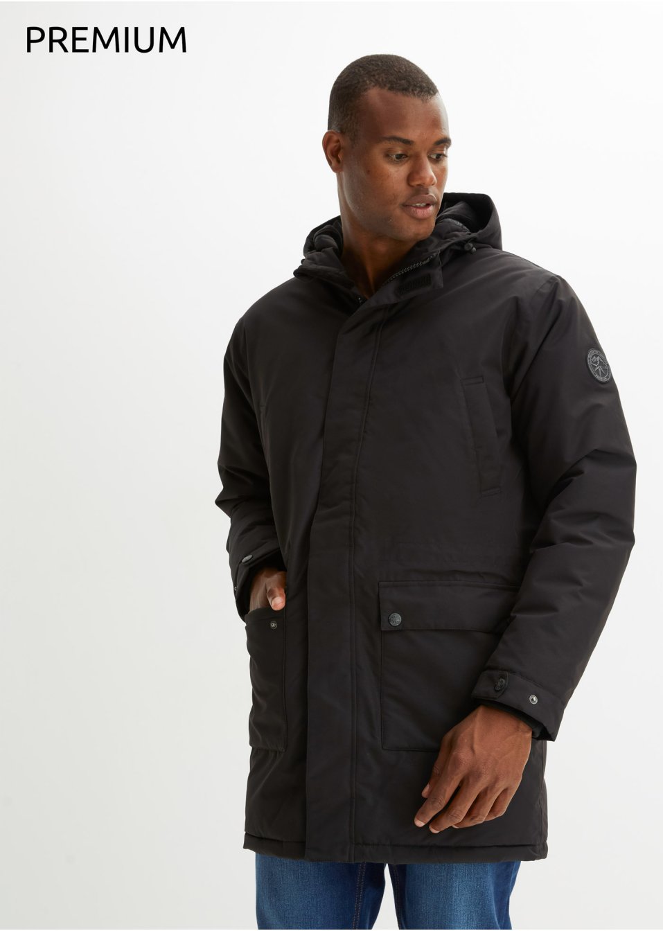 Essential hybride thermoparka met gerecycled dons, binnenin doorgestikt