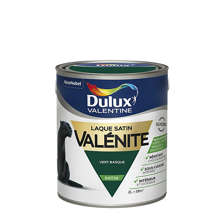 Laque boiseries et métal Valénite Dulux Valentine satin vert basque 2L