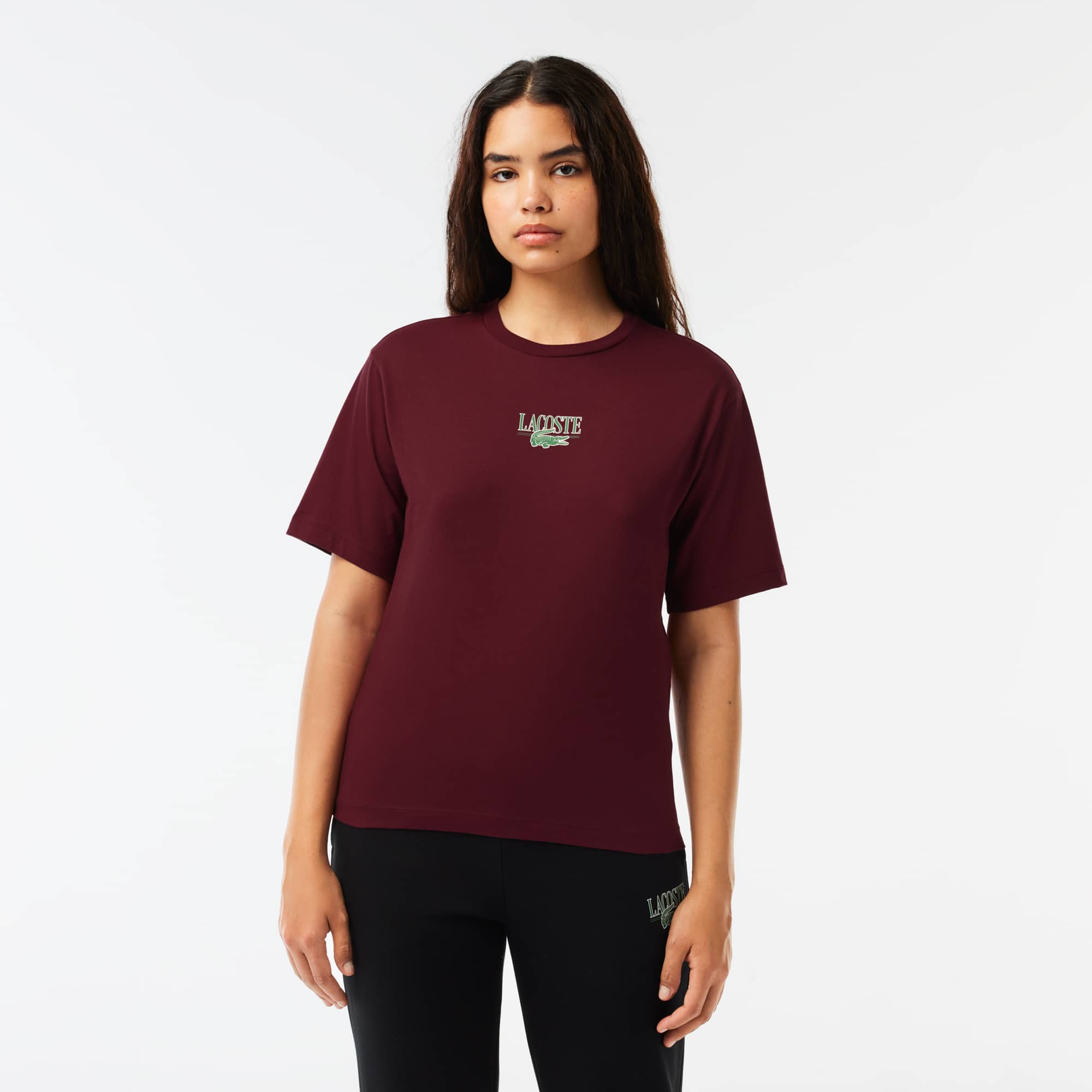 T-shirt en jersey de coton imprimé Lacoste T-Shirts - Rouge - Lacoste - Femme