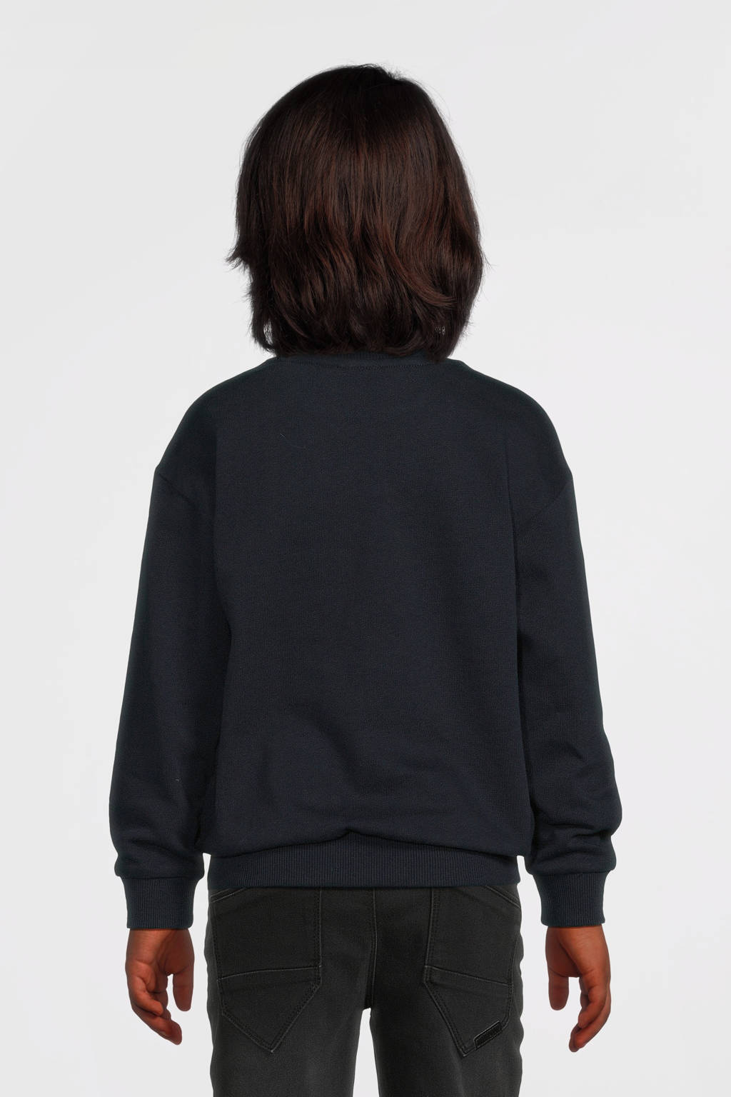 NAME IT sweater NKMVILDAR met printopdruk donkerblauw