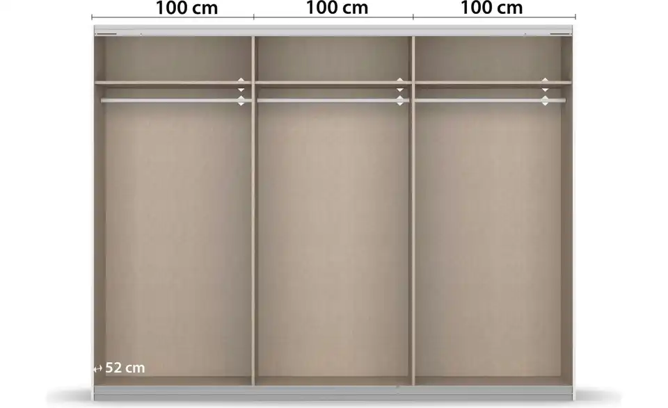 Schwebetürenschrank 271 cm 3 Stück