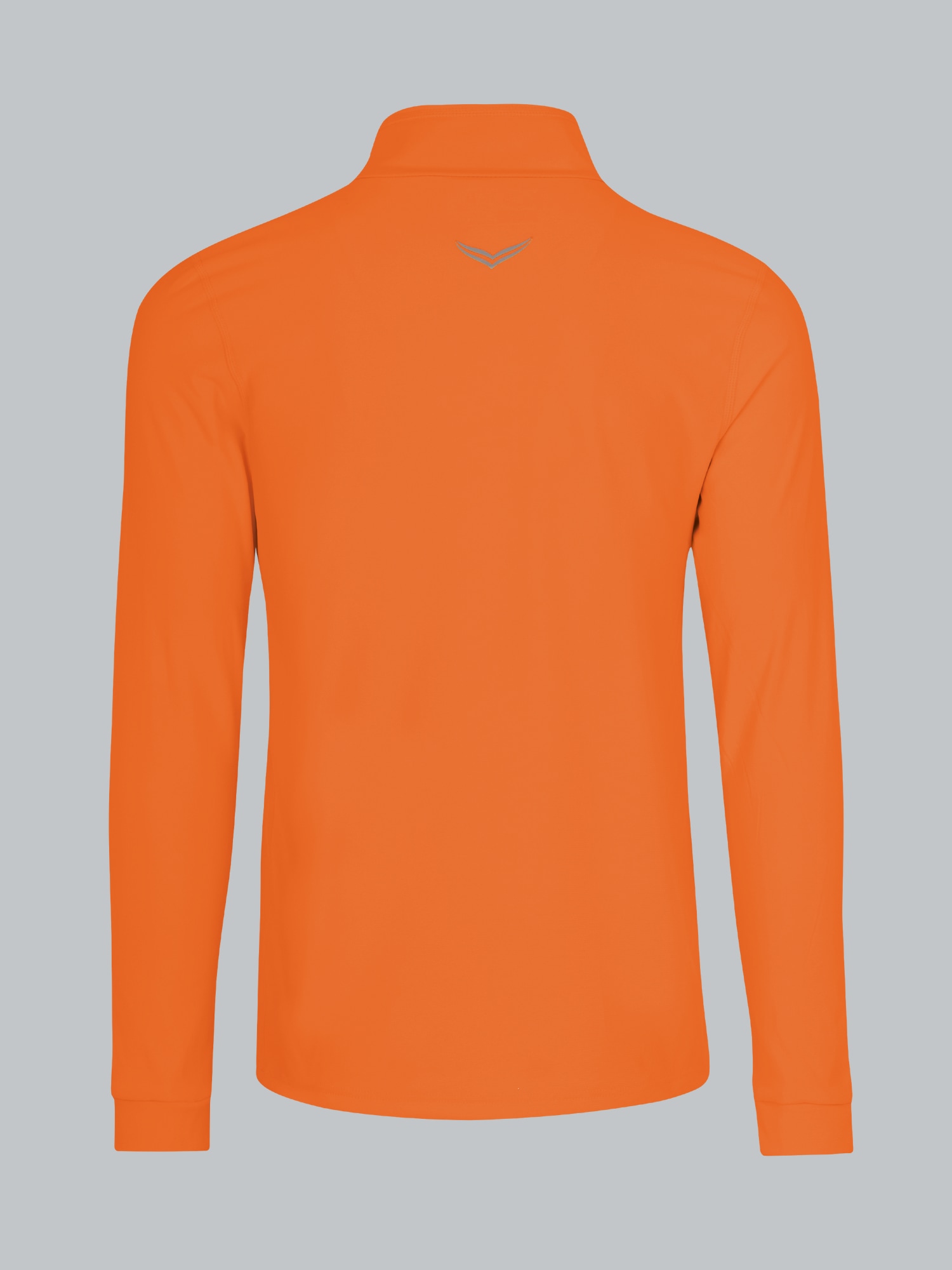 Langärmeliges Sportshirt mit Reißverschluss Leuchtorange