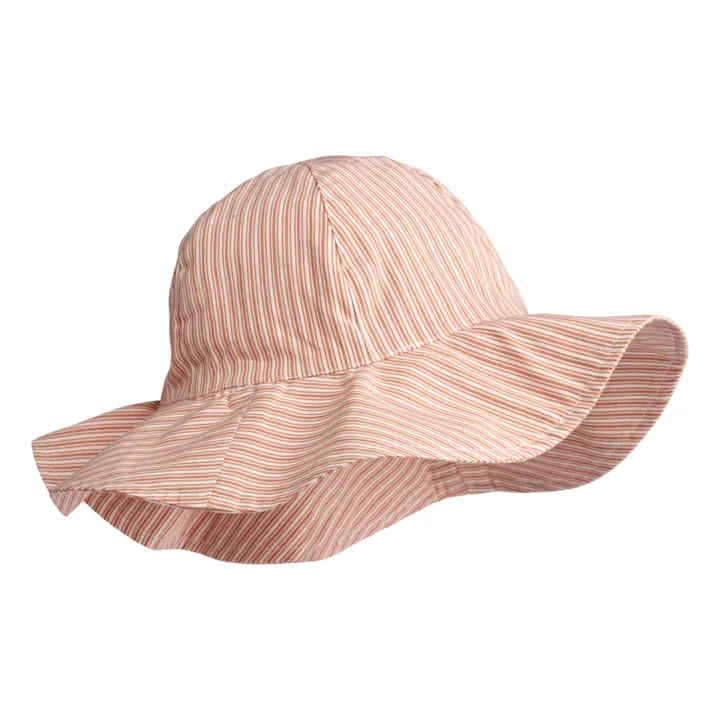 Liewood Chapeau Amelia Rayé Coton Bio | Rose pêche