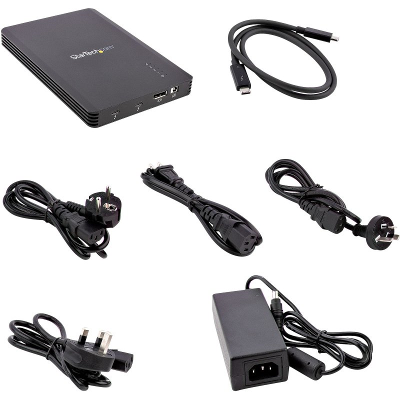 StarTech.com Boîtier SSD M.2 NVMe Thunderbolt 3 à 4 Baies - Boîtier Disque Dur Externe 1 DisplayPort vidéo et 2 Ports TB3 Downstream - Boîtier pour Disque Dur - Boîtier SSD Externe, 40Gbps, Alimentation 72W