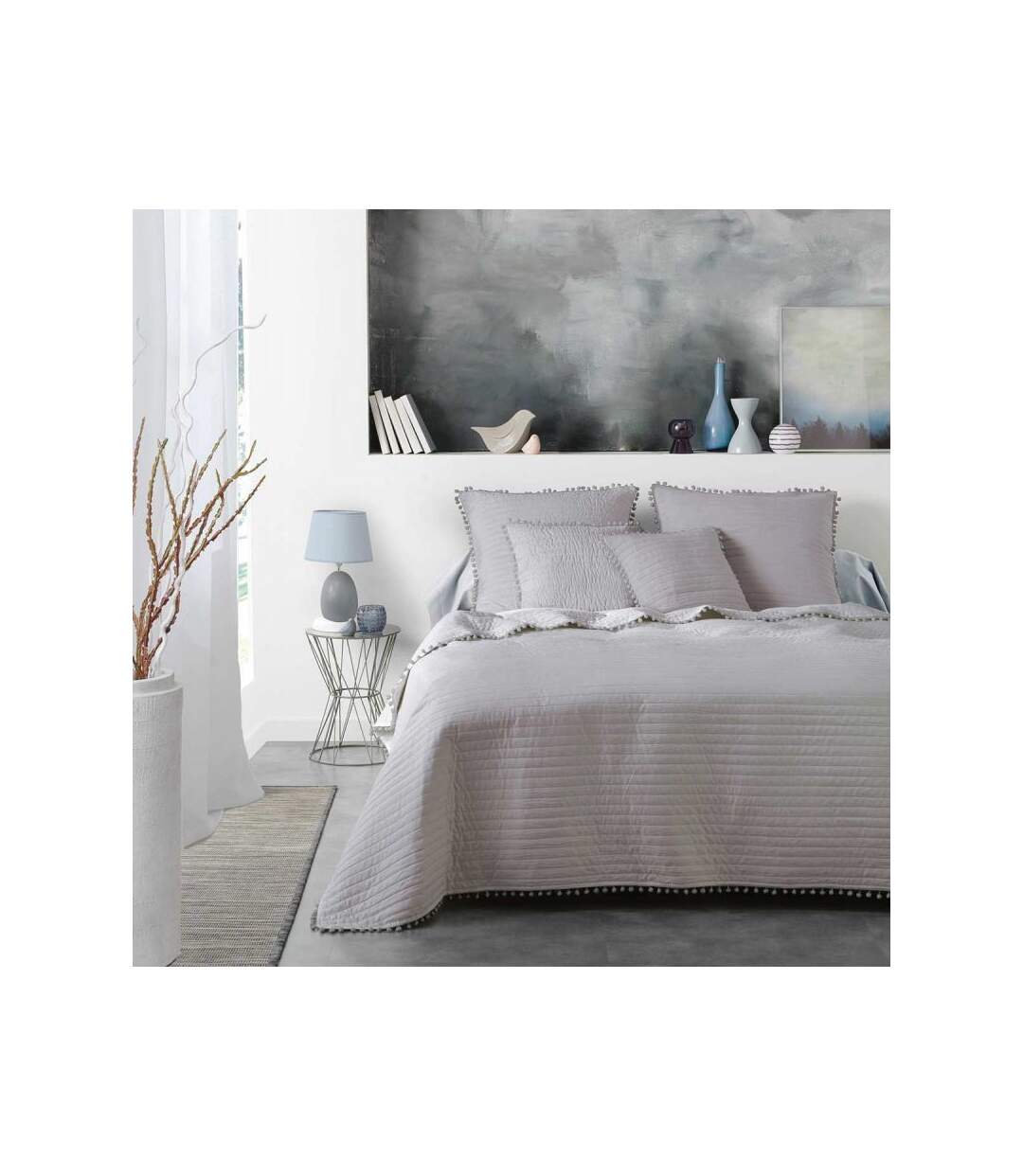 Couvre-Lit Matelassé Dorinette 180x220cm Gris
