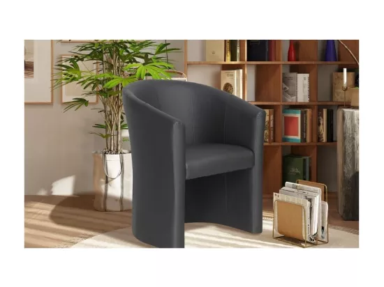 Fauteuil de salon KYOTO – Confortable – Noir – Style vintage