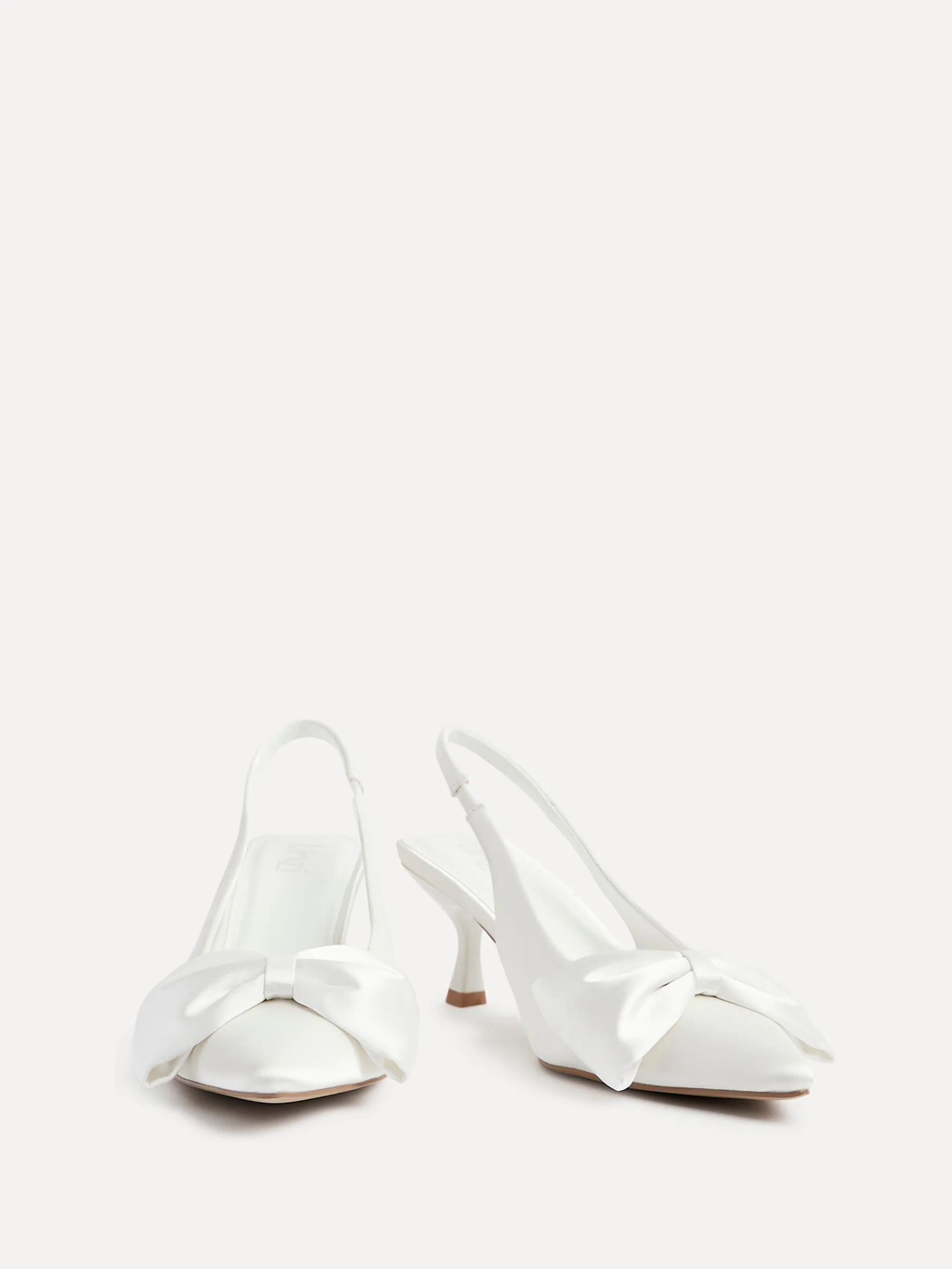 Linzi Bridal Merlot Satin Slingback Court Heels With Bow Detail