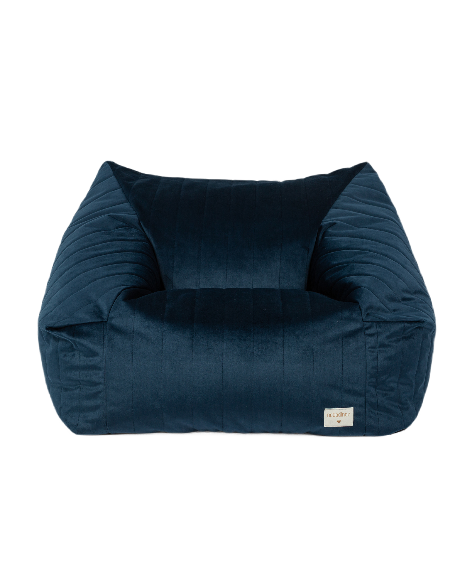 Fauteuil-pouf chelsea - taille enfant -eco-velours | Bleu