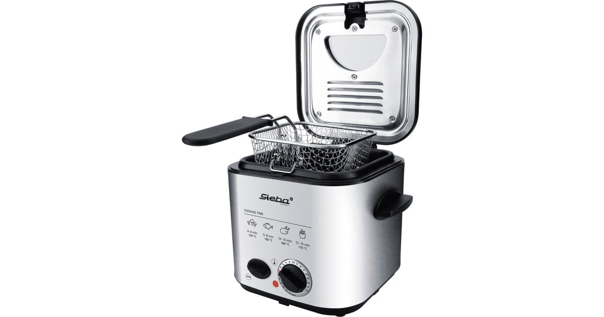 StebaDF95F - Minifriteuse/Fondue frituurpan  (Roestvrij staal/zwart, 1,25 Liter)