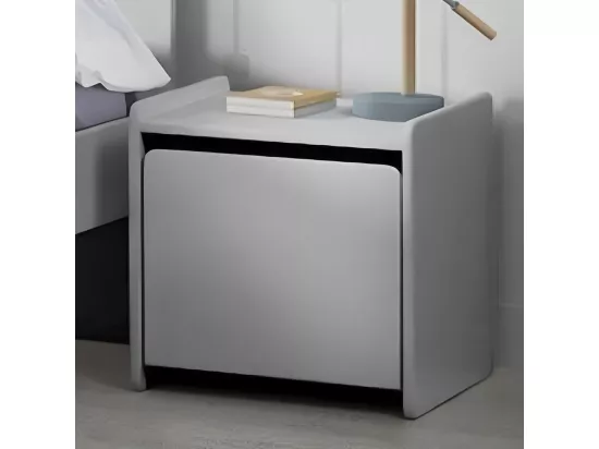 Chevet 1 porte enfant gris clair - Terre de Nuit