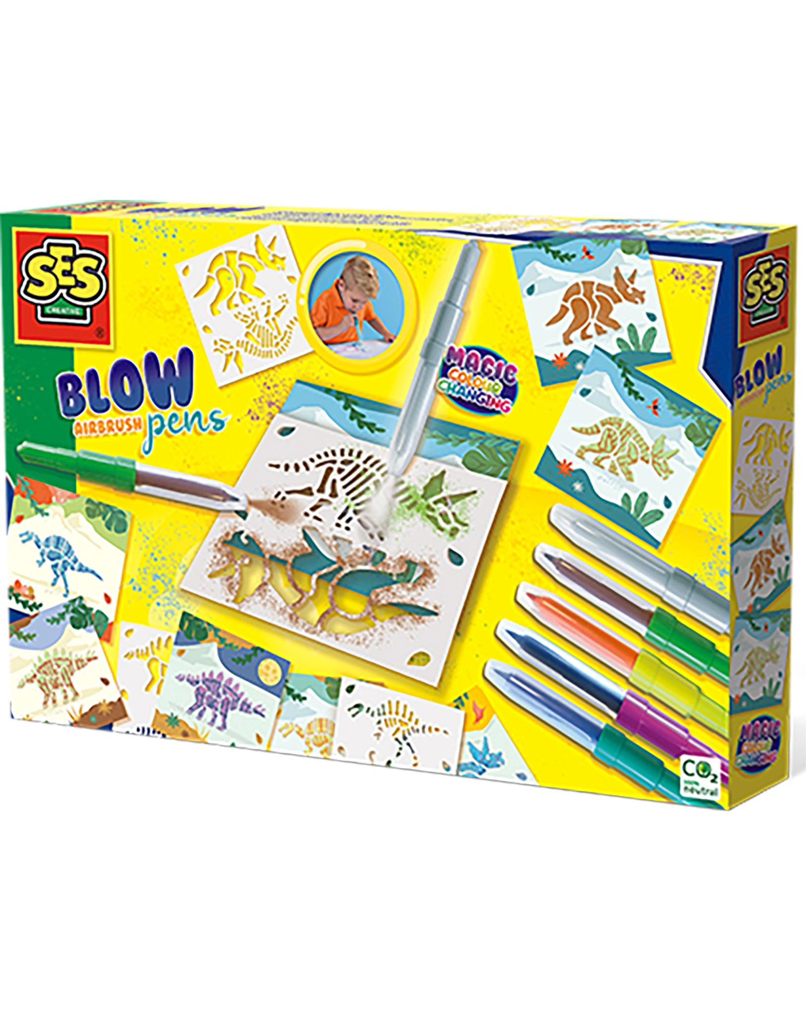 Kreativset BLOW AIRBRUSH PENS - DINOSAURIER
