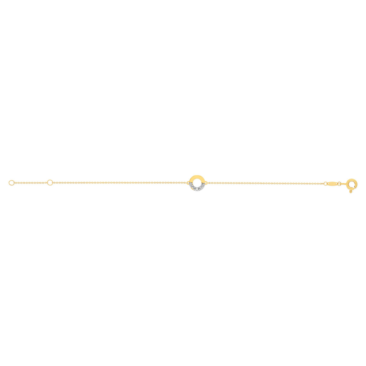 Bracelet or 375 or jaune diamant 18 cm