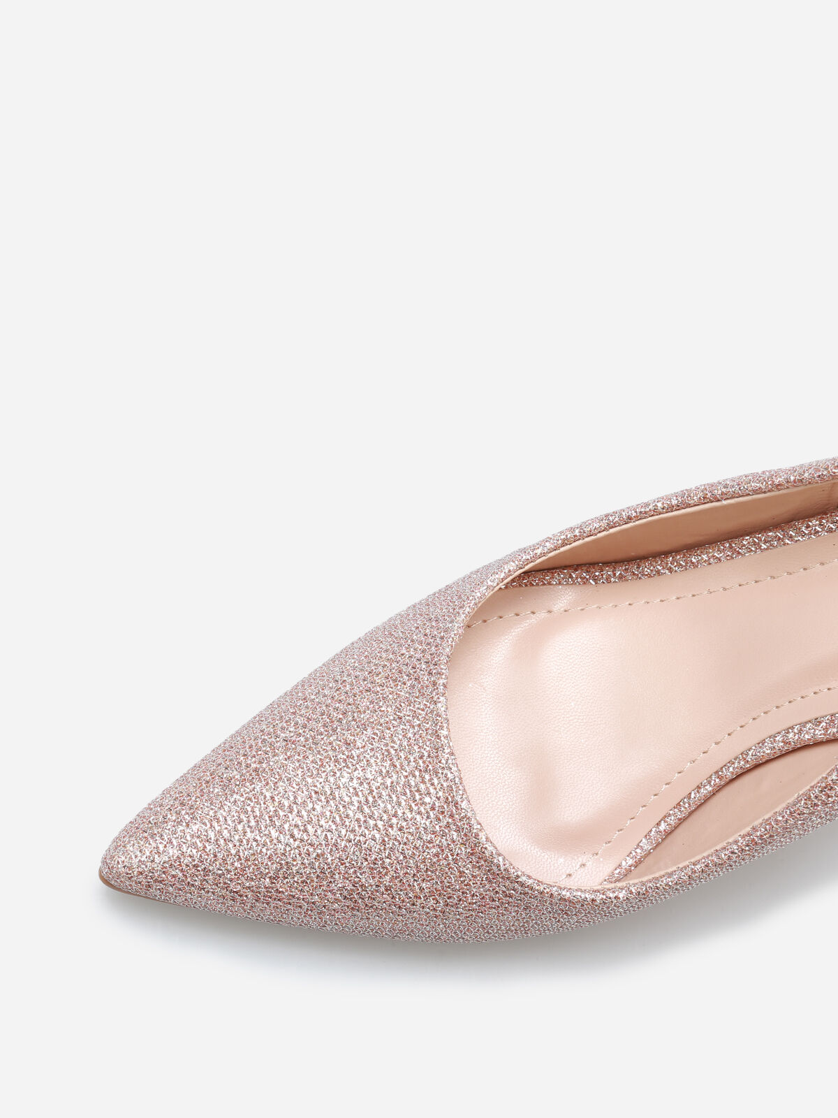 Escarpins slingback à paillettes- Doré rose