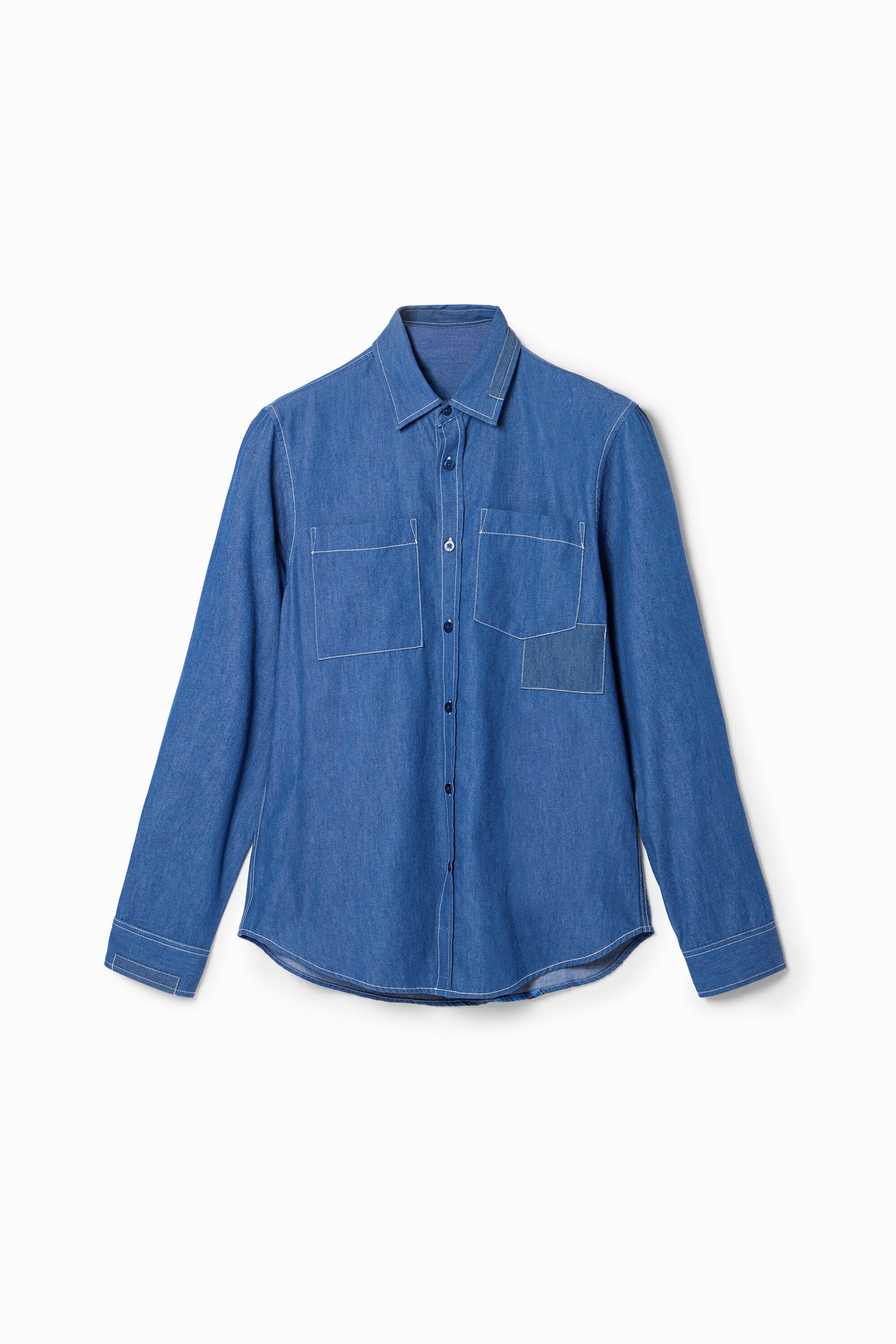 Chemise patchwork poches