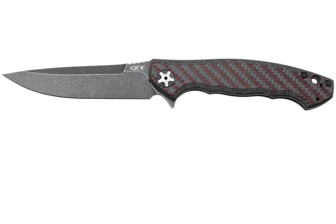 Zero Tolerance 0452RDBW Blackwashed CPM S35VN, Red Carbon Fiber, Blackwashed Titanium, zakmes, Dmitry Sinkevich design