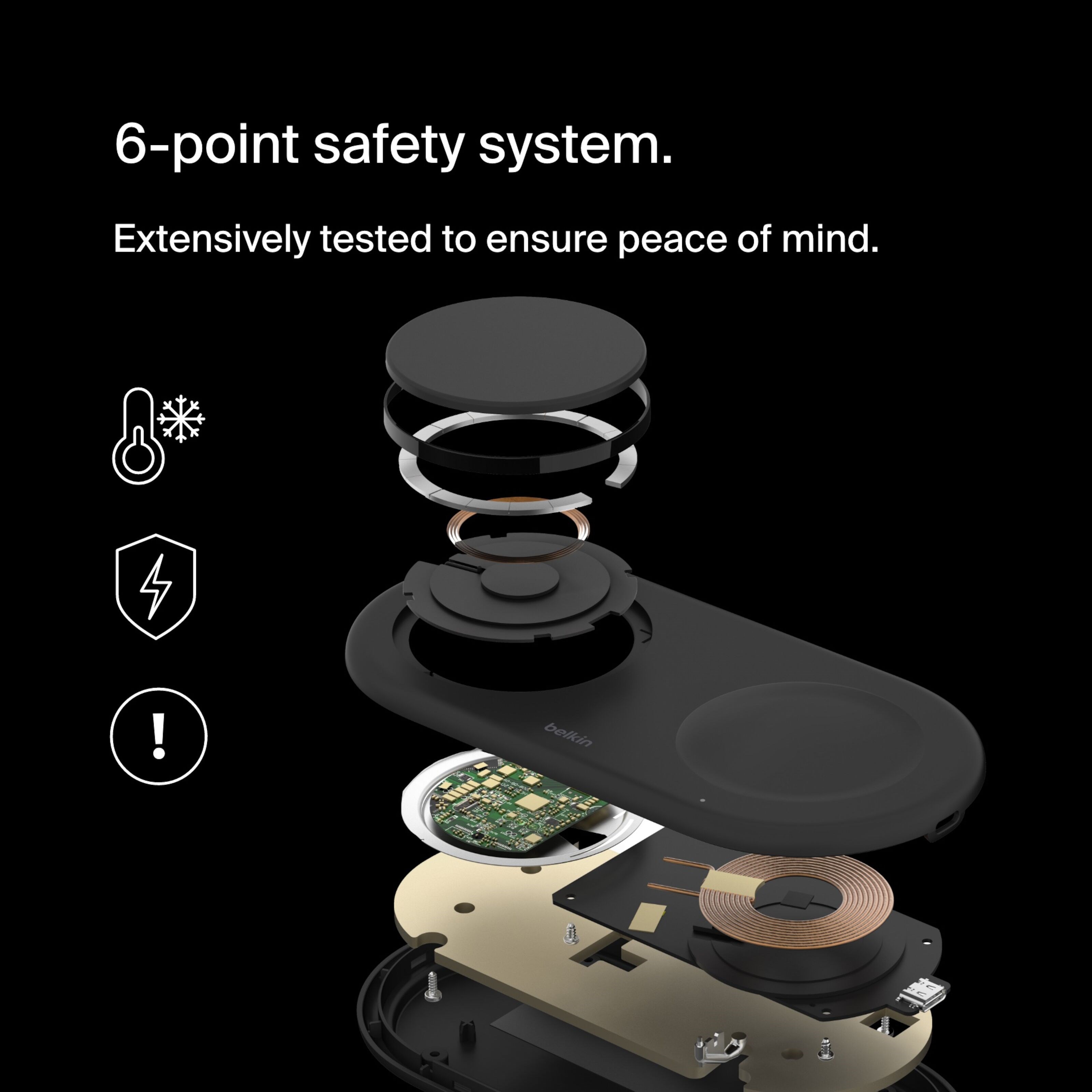 Belkin BoostCharge Pro 2-i-1 med Qi2 15 W Svart