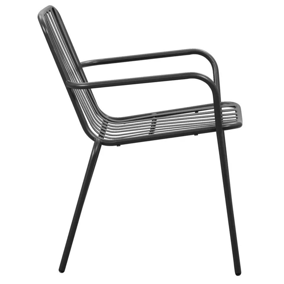 Stapelstoel Vence - metaal/antraciet - 82x55x62 cm