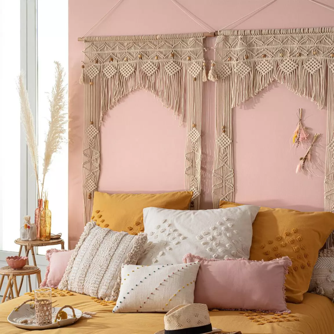 Rideau de fil macramé (90 x 200 cm) Arche Beige