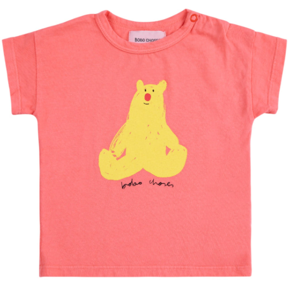 Køb Bobo Choses Coral Pink Hug Me Bjørn T-Shirt