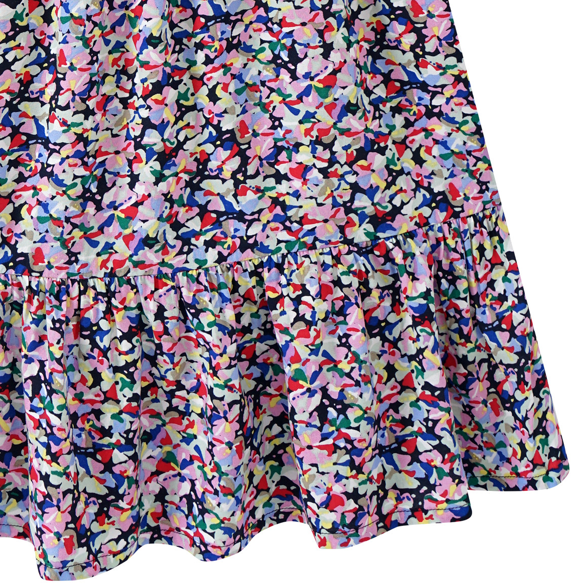 Beatwear Mädchen Kleid mit Blumen allover dunkelblau / bunt