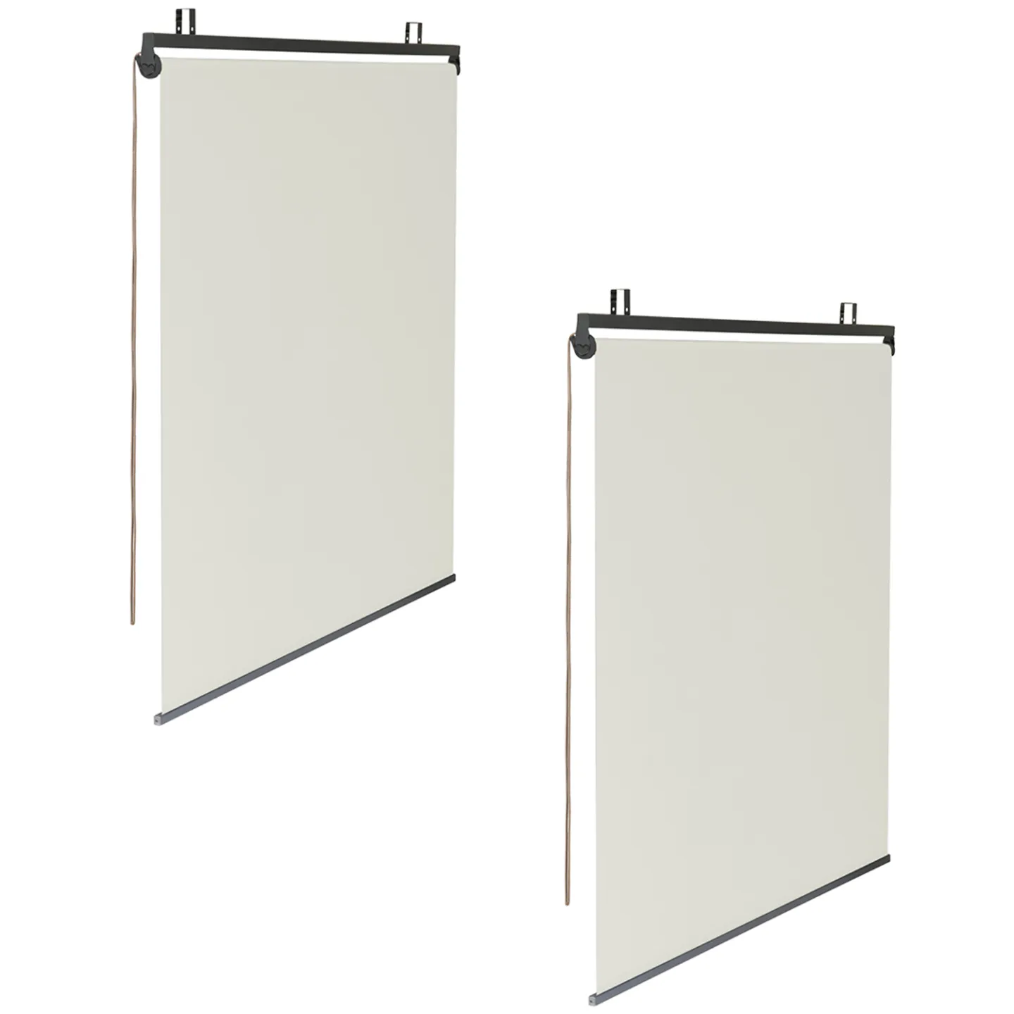 Lot de 2 stores enrouleurs L.124 x H. 225 CM pour pergola écru