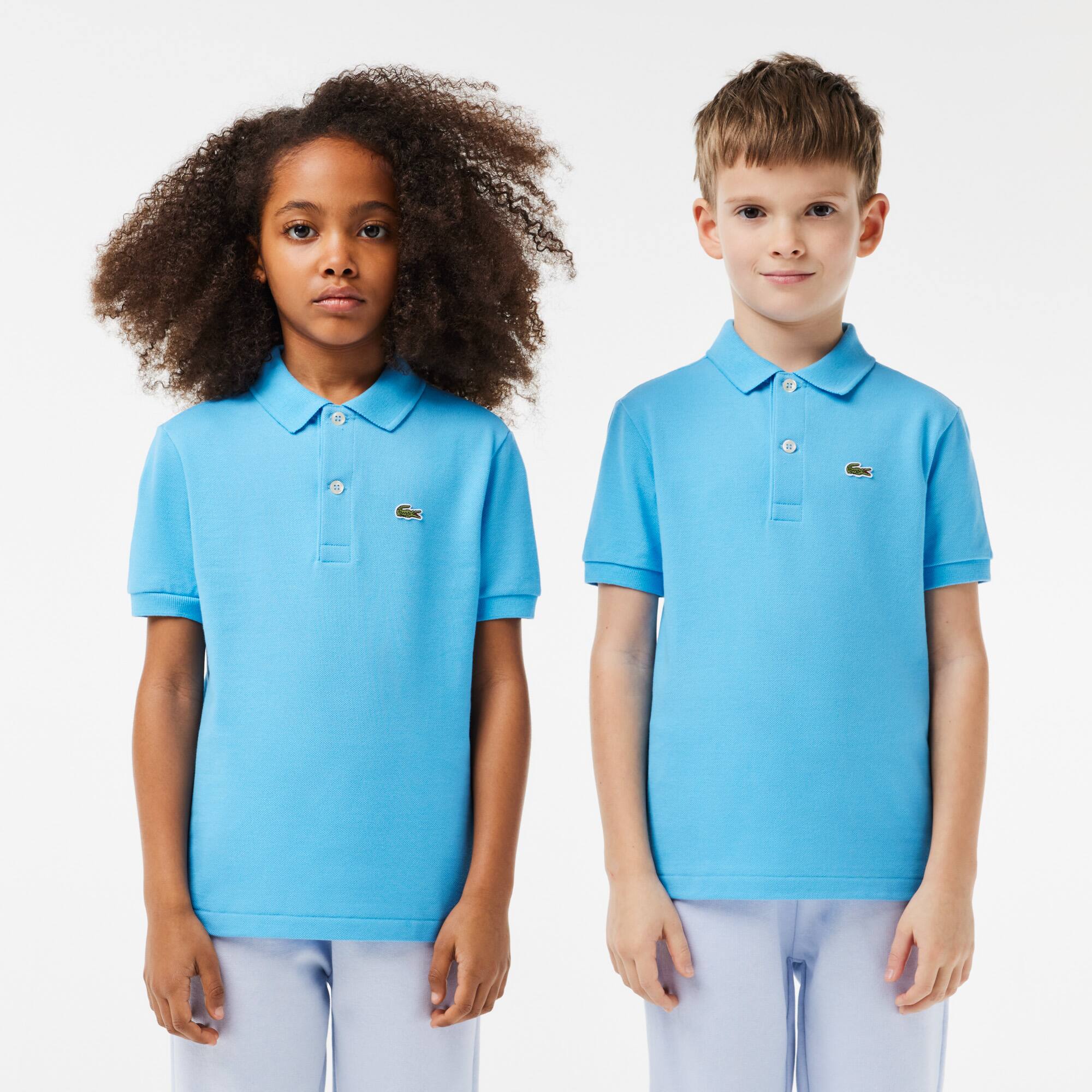 Polo enfant Lacoste regular fit en petit piqué uni Polos - Bleu - Lacoste - Enfant