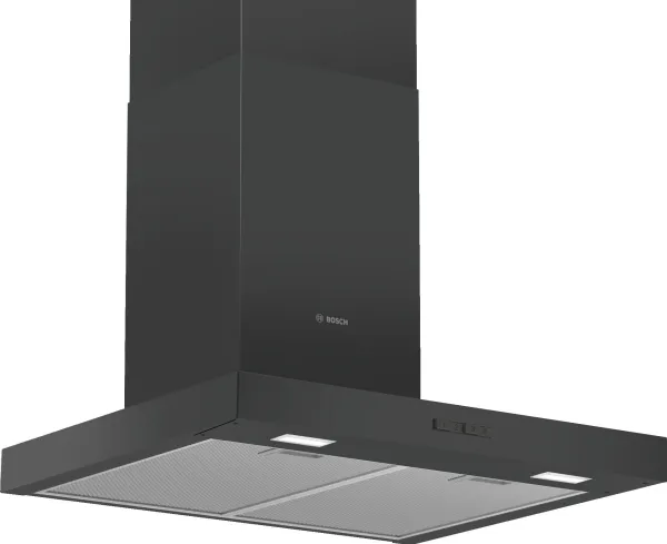 Bosch Serie | 2 DWB66BC60 - Hætte - skorsten flad - bredde: 60 cm - dybde: 50 cm - udtrækning og recirkulation (-) - sort