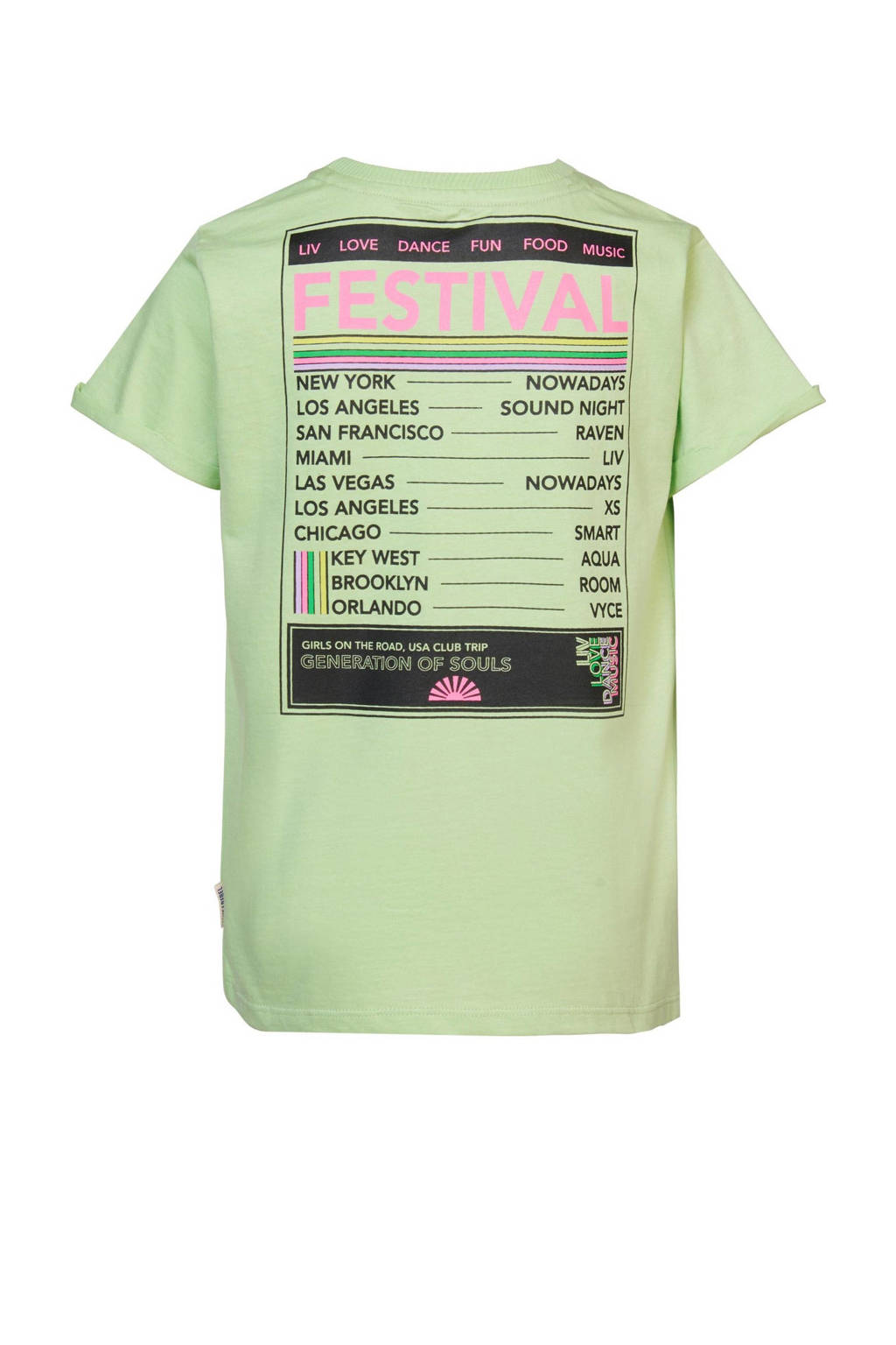 Blue Rebel T-shirt Ime met tekst groen