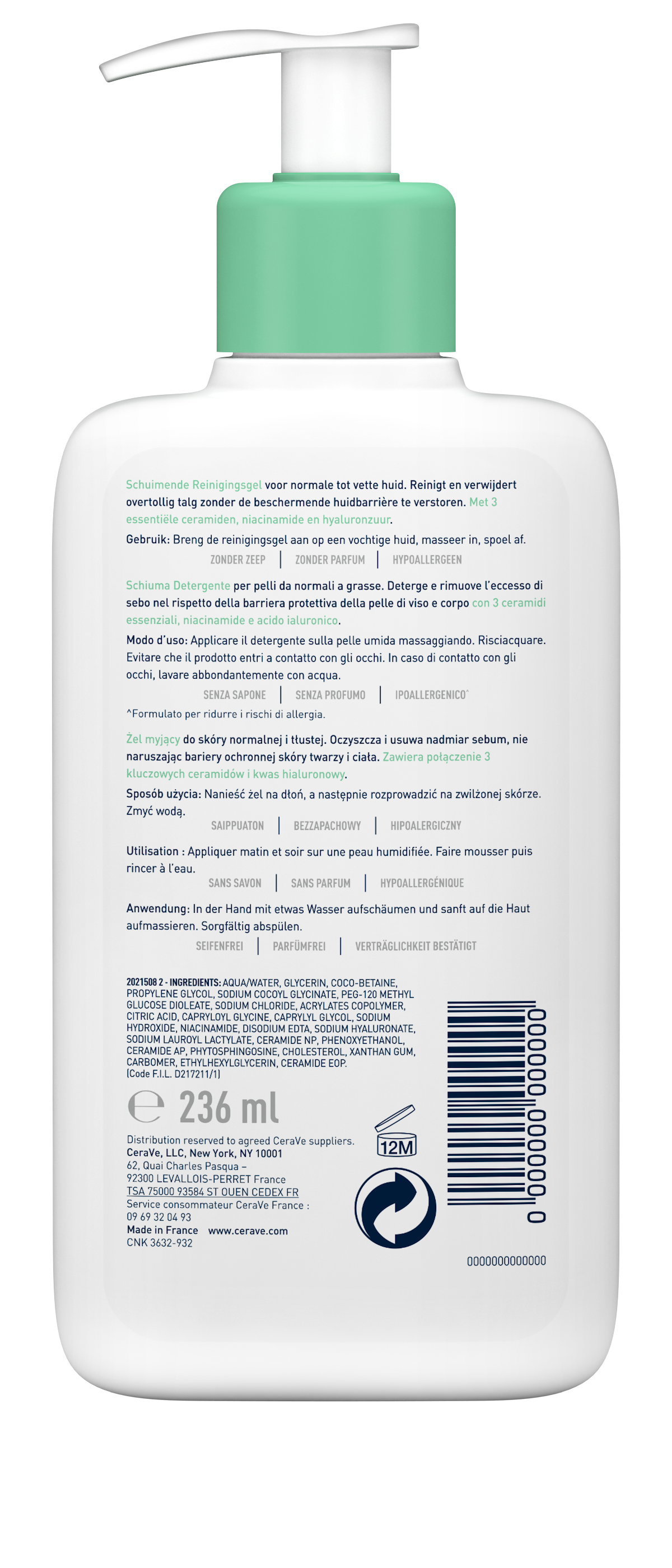 CERAVE Schäumendes Reinigungsgel Gel Disp 236 ml
