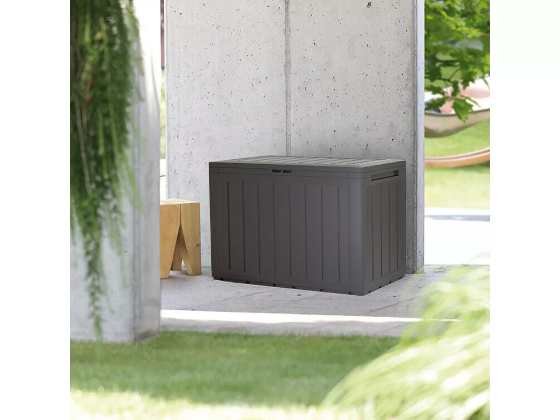Boardebox Coffre de jardin 190l plastique ocre foncé 78 x 43,3 x 55 cm