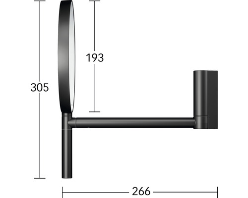 KEUCO Plan cosmeticaspiegel, mat zwart, 17649370002