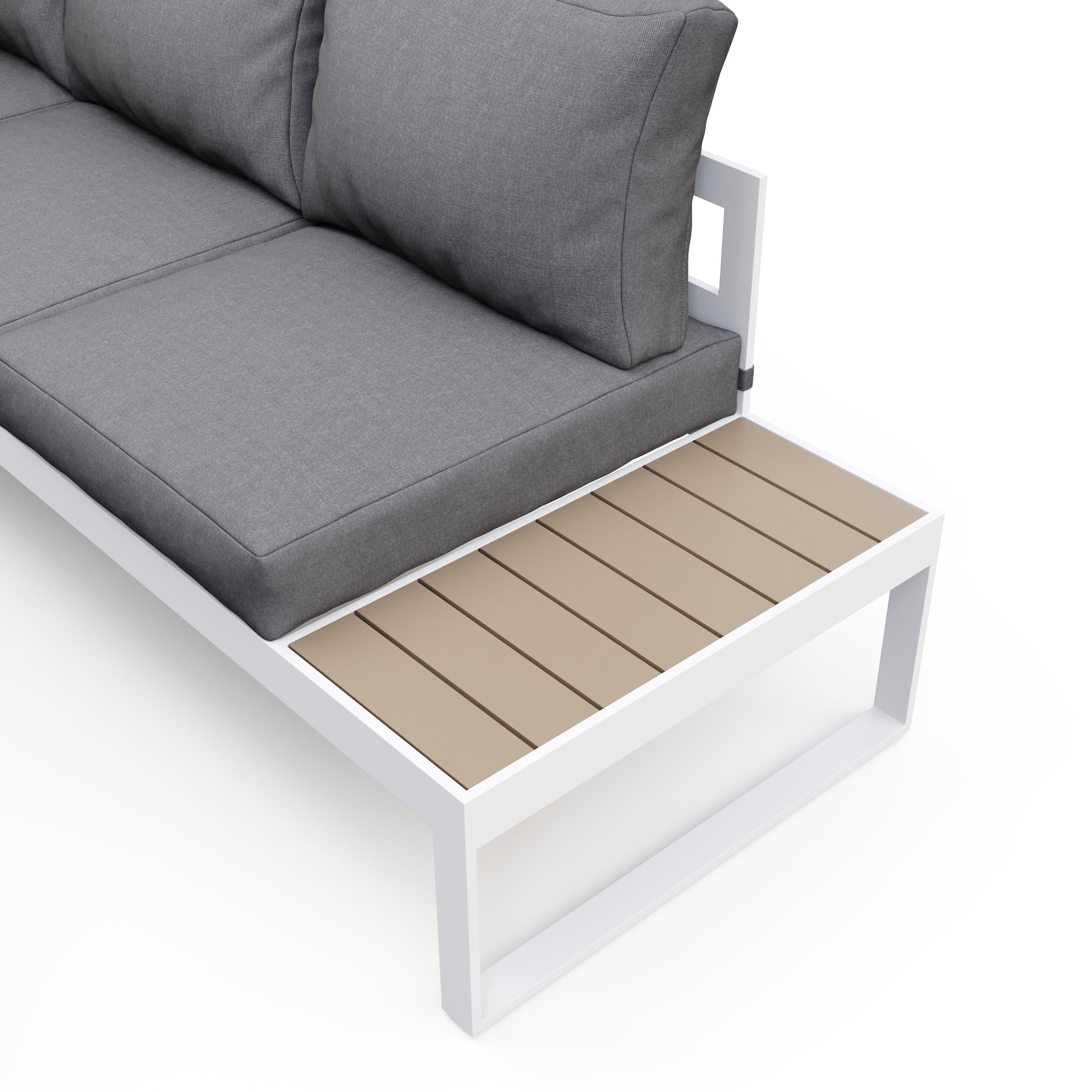 Lounge CAMILA anthrazit/weiss/braun