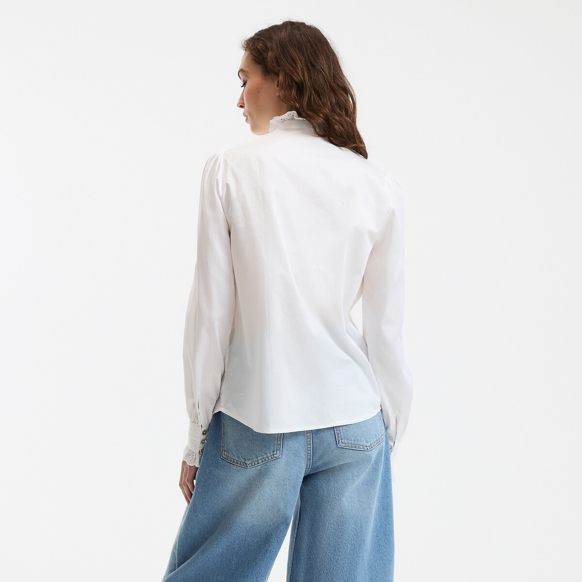 COLEÇÕES LA REDOUTE<br>Blusa romântica de algodão Signature EUGENIE