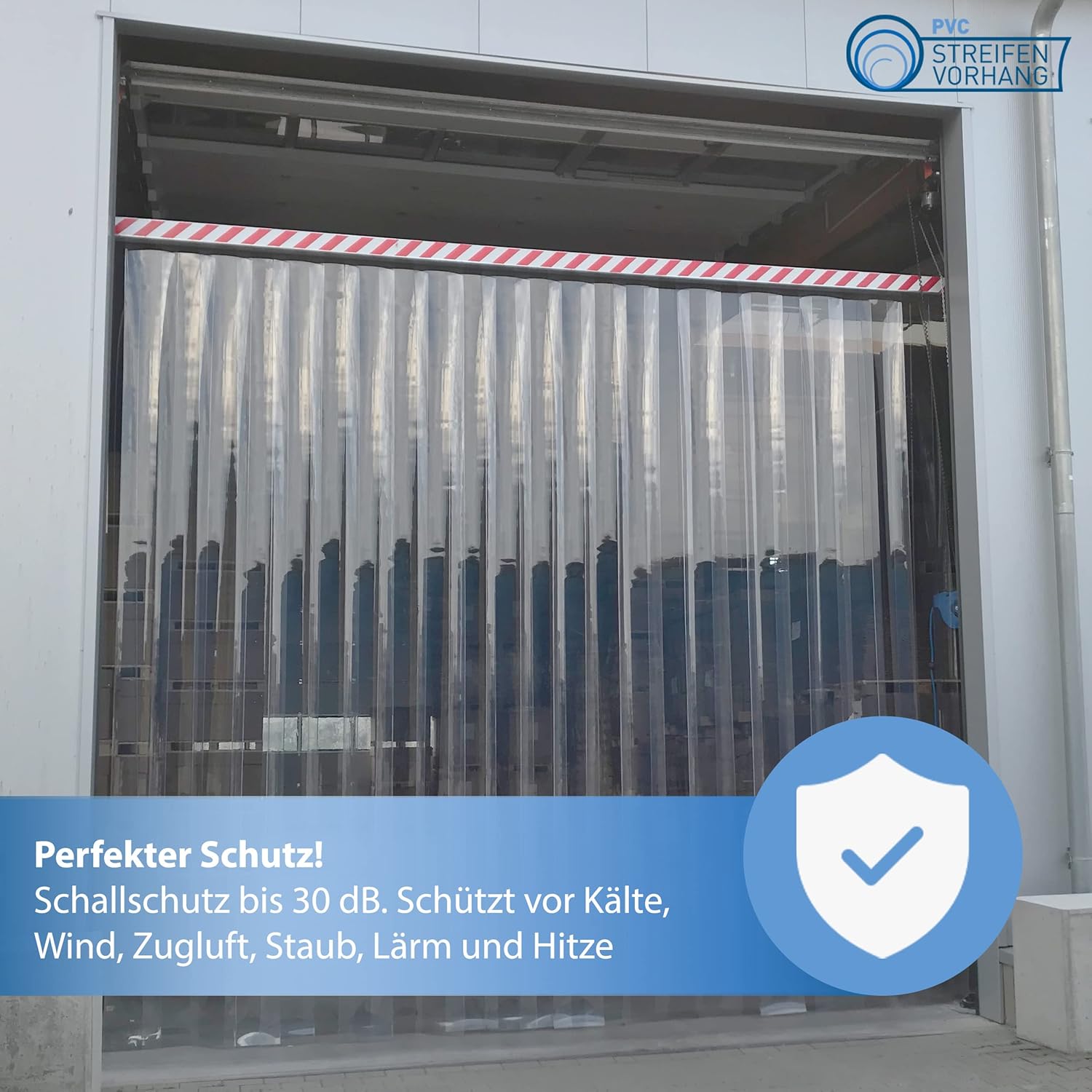 PVC Streifenvorhang 3x300mm Glasklar Transparent Höhe 1.50m x Breite 1.00m. Lamellenvorhang mit Schallschutz bis zu 30db. umweltfreundlicher Stallvorhang. PVC Vorhang recyclebar fertig vormontiert