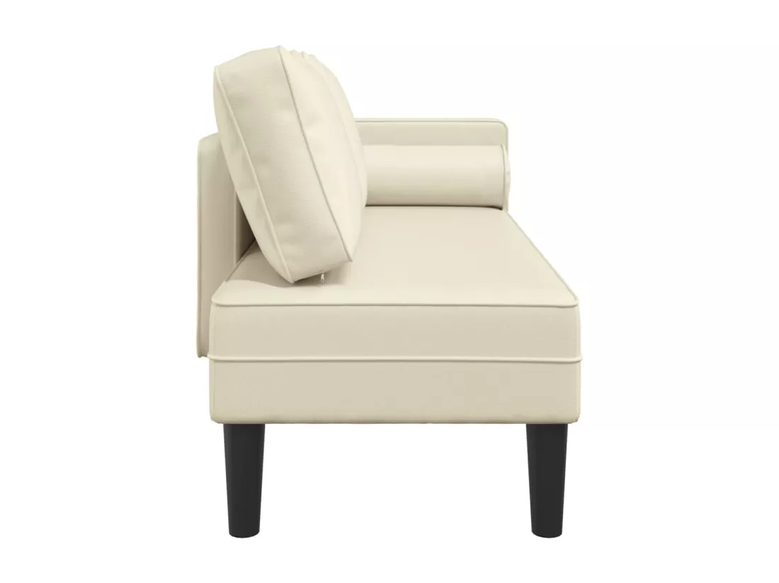 Prolenta Premium - Chaise longue avec coussins crème similicuir