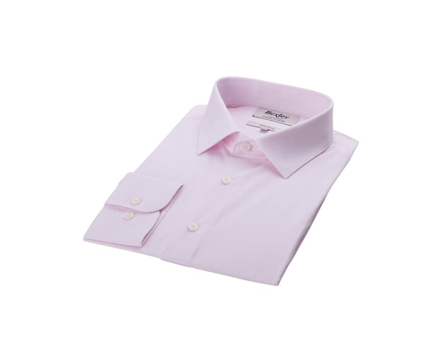 Chemise Rose et Blanche en coton - Col français - GUILHEM CLASSIC