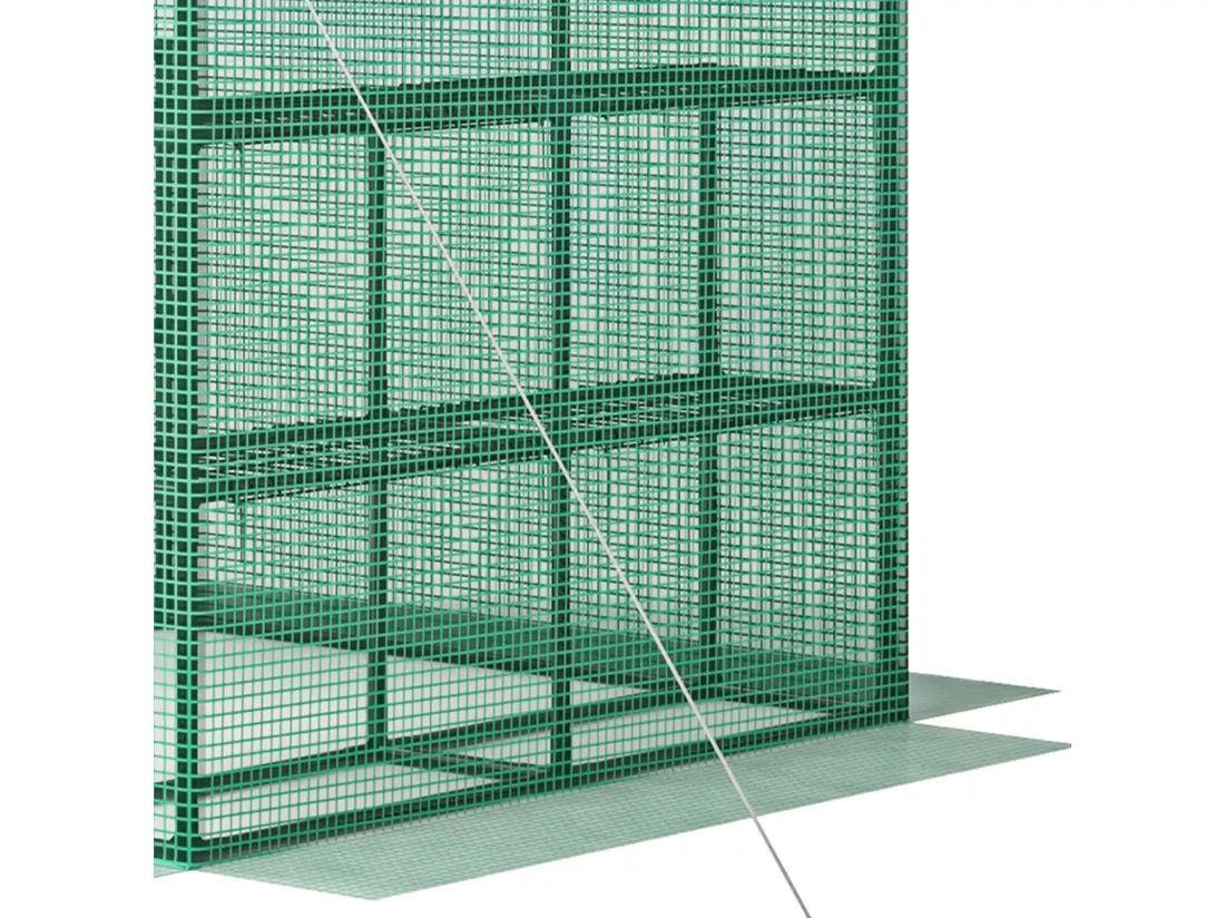 YITAHOME Serre de Jardin Vert - 3 Niveaux 12 étagères - en Polyéthylène avec Fermeture éclair - Jardin extérieur - 195 x 143 x 143cm